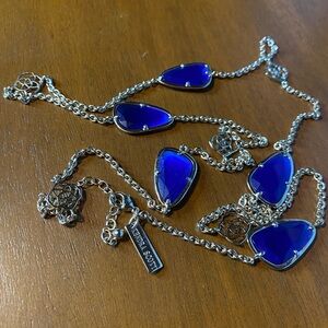 Kendra Scott Cobalt Blue Necklace with Silver Chain